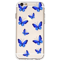 Blue Butterfly Pattern TPU Material Phone Case Cover Shell for iPhone