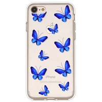 Blue Butterfly Pattern TPU Material Phone Case Cover Shell for iPhone