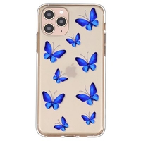 Blue Butterfly Pattern TPU Material Phone Case Cover Shell for iPhone
