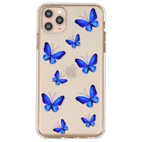 Blue Butterfly Pattern TPU Material Phone Case Cover Shell for iPhone