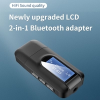 Bluetooth 5.0 Audio Receiver Transmitter with LCD Screen 3.5mm AUX Stereo USB Plug Bluetooth Adapter for Car PC TV Headset