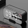 Bluetooth Speaker with FM Radio LED Mirror Alarm Clock Subwoofer Music Player Snooze Desktop Clock Wireless
