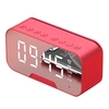 Bluetooth Speaker with FM Radio LED Mirror Alarm Clock Subwoofer Music Player Snooze Desktop Clock Wireless