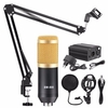 BM 800 Microphone Condenser Sound Recording With Shock Mount And 48V Phantom Power For Radio Braodcasting Singing Recording KTV Karaoke Mic