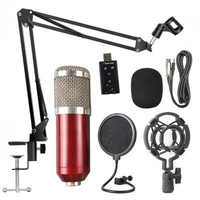 BM800 Professional Condenser Microphone Microphone Audio with Shock Mount Microphone Bracket Sound Computer Recording Set