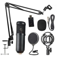BM800 Professional Condenser Microphone Microphone Audio with Shock Mount Microphone Bracket Sound Computer Recording Set