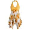 Bowknot Sunflower Floral Butterfly Plus Size Tankini Set