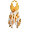 Bowknot Sunflower Floral Butterfly Plus Size Tankini Set