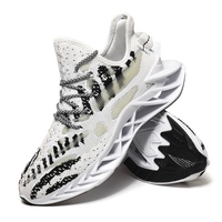 Breathable Casual Platform Sneakers For Men Luminous Shoes Knitted Youth Trend Coconut Shoes New Lace-Up Shock Absorption Shoes