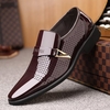 Business Leather Dress Shoes Bright Skin Men Shoes Pointed for Spring