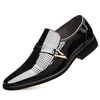 Business Leather Dress Shoes Bright Skin Men Shoes Pointed for Spring