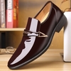 Business Leather Dress Shoes Bright Skin Men Shoes Pointed for Spring