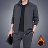 Dad Loaded Movement Of People Long-sleeved Shirt Autumn And Winter Plus Velvet Suit Men And Casual Men