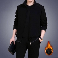 Dad Loaded Movement Of People Long-sleeved Shirt Autumn And Winter Plus Velvet Suit Men And Casual Men
