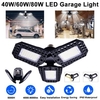 Deformable LED Garage Lights 4000LM-8000LM 40W-80W Ultra-Bright IP65 Ceiling Light Bulb for Garage Workshop Warehouse Barn