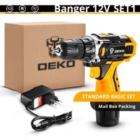 DEKO New Series 12V 16V 20V Cordless Drill Screwdriver Mini Wireless Power Driver 18+1 Torque Settings Lithium-Ion Battery