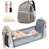 Diaper Backpack With Changing Bed 3 In 1 Travel Bed Multifunctional Foldable Baby Bed Waterproof big space for baby