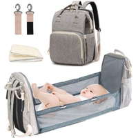 Diaper Backpack With Changing Bed 3 In 1 Travel Bed Multifunctional Foldable Baby Bed Waterproof big space for baby