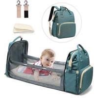 Diaper Backpack With Changing Bed 3 In 1 Travel Bed Multifunctional Foldable Baby Bed Waterproof big space for baby