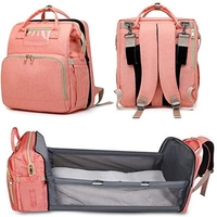 Diaper Backpack With Changing Bed 3 In 1 Travel Bed Multifunctional Foldable Baby Bed Waterproof big space for baby