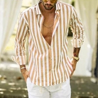 Digital Printing Striped Long-sleeved Men