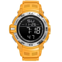 Digital Watches Sport SMAEL Watch For Men 50M Waterproof Alarm Clock Auto Date Watch Orange Bracelet 1511 Men Watches Military