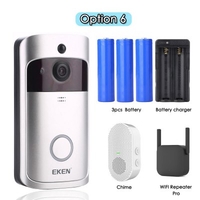 EKEN V5 Smart WiFi Video Doorbell Camera Visual Intercom With Chime Night Vision IP Door Bell Wireless Home Security Camera