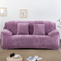 Elastic Sofa Cover Solid Color Plush Thicken Universal Sectional Slipcover 1/2/3/4 seater Stretch Couch Cover for Living Room