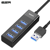 ESR USB HUB Adapter USB 3.0 Dock Fast Transfer Splitter 4 Ports 4-In-1 USB Extention Data Transfer for PC MacBook Pro