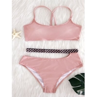 European and American Popular Women Pink Bathing Suit Bikinis Swimwear