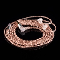 KB EAR 4 Core Copper Cable with Metal 2pin QDC 3.5mm Connector with Mic Use For ZS10 PRO ZSN PRO AS16 ZSN AS10