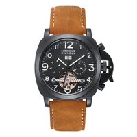 KIMSDUN K-712D Belt Tourbillon Automatic Mechanical Watch Waterproof Luminous Business Men Wristwatch