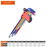 KINDLOV Hex Wrench Set Double-End Torx Star L Shape Allen Key Ball-head Screwdriver 9Pcs Universal Spanner Repair Hand Tools