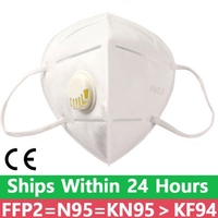 KN-95 Protective Masks 5-Ply Nonwoven Dust Mask PM 2.5 Air Valved Anti Fog Particulate Mouth Facia