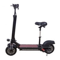 Lamtwheel 1200W Electric Scooter - Range 40-50Km/Hy 40-50Km With Off-road Tires - Foldable - With Seat-48V/22Ah Bla