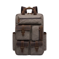 Men Backpack Retro Canvas Shoulder Bag Outdoor Travel Bag Waterproof
