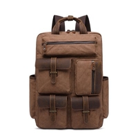 Men Backpack Retro Canvas Shoulder Bag Outdoor Travel Bag Waterproof