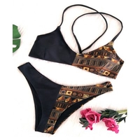 National Style Symmetrical Mosaic Women Bikinis Swimwear