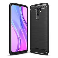 Naxtop Full Protective Phone Case Carbon Fiber Brushed Soft Bumper Back Cover for Xiaomi Redmi 9 / Redmi 9A / Redmi 9C / Redmi 10X 4G / Redmi 10X 5G / Redmi 10X Pro 5G