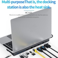 New 110 in 1 Type-C HUB Docking Station Adapter Heat Sink with USB 3.0 PD Charging 4K HD Display TF Card Reader & Camera Card Reader Slot 4K HDMI RJ45