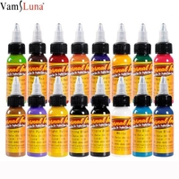 New 16pcs Colors 30ml/ bottle Eternal Tattoo Ink Set Pigment Bottle Permanent For Makeup Art Beauty Skin Body Art