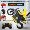 New 2.4Ghz RC Motorcycle 6-axis Gyroscope Fancy Stunts Motorcycles Toy for Kids Electric RC Motorcycle for Gifts