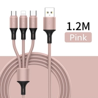 New 3-in-1 Liquid Silicone Data Cable Charging Cable 1.2M Automatic Routing Magic Line Soft Cable For Lighting/Micro USB/Type-C