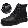 New Leather Martin Boots For Men Genuine Leather Mens Keep Warm In Winter Top Layer Cowhide Mid-Boots