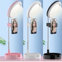 New LED Photographic Light Ring Light With Tripod Multifunction Dimmable LED Selfie USB Selfie Light Ring Lamp with Stand for Cell Phone Studio