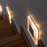 New LED Wall Light 3W Square Acrylic Wall Sconce Recessed Footlight Indoor Stair Step Decorative Night Lights Modern Wall Lamp