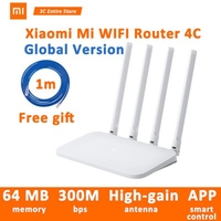 NEW Original Xiaomi Mi WIFI Router 4C 64 RAM 300Mbps 2.4G 802.11 b/g/n 4 Antennas Band Wireless Routers WiFi Repeater APP Control - Original US Plug