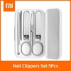 NEW XIAOMI Mijia Nail Clipper Set 5Pcs Portable Fingernail Toenail Manicure Pedicure Magnetic Absorption-China-White
