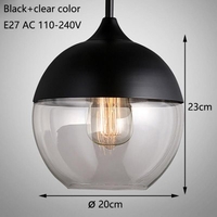 Nordic Modern Hanging Glass Pendant Lamp Fixtures E27 E26 LED Pendant Lights for Kitchen Restaurant Bar Living Room Bedroom
