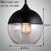 Nordic Modern Hanging Glass Pendant Lamp Fixtures E27 E26 LED Pendant Lights for Kitchen Restaurant Bar Living Room Bedroom